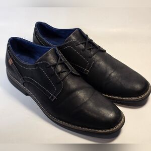 Varese William Men's Casua Memory Foam Black Faux Leather Derby Shoes Size 11M